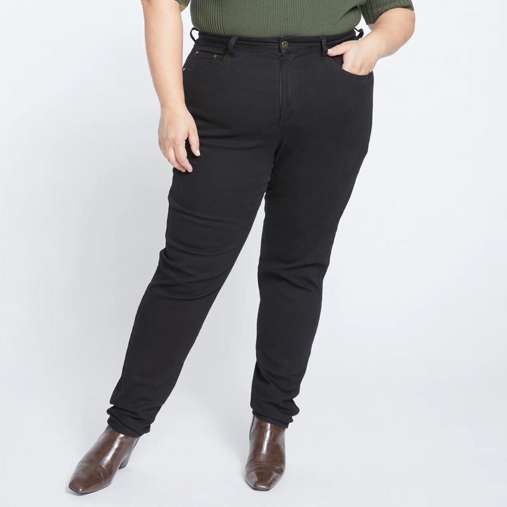 Universal Standard Joni Hi-Rise Curve Slim Leg Black Jeans US sz 6X runs small